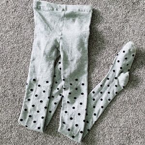 Anthro Gray with black polka stockings size m/l